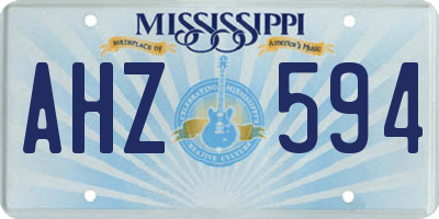 MS license plate AHZ594