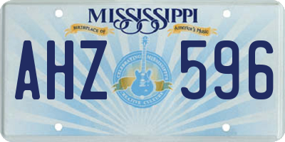 MS license plate AHZ596