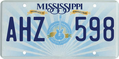 MS license plate AHZ598