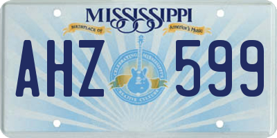 MS license plate AHZ599