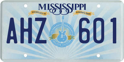 MS license plate AHZ601