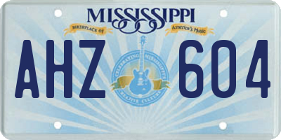 MS license plate AHZ604