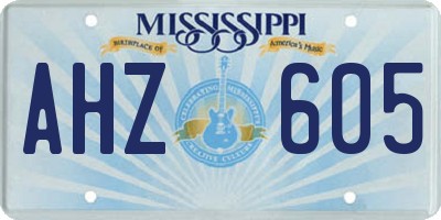 MS license plate AHZ605