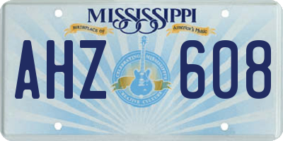 MS license plate AHZ608