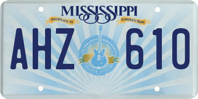 MS license plate AHZ610