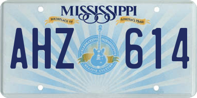 MS license plate AHZ614