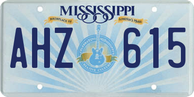 MS license plate AHZ615