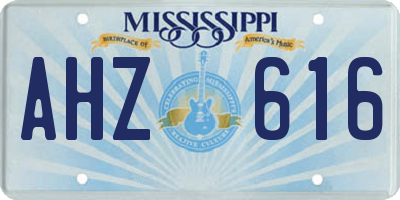 MS license plate AHZ616