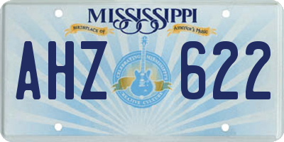 MS license plate AHZ622