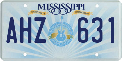 MS license plate AHZ631