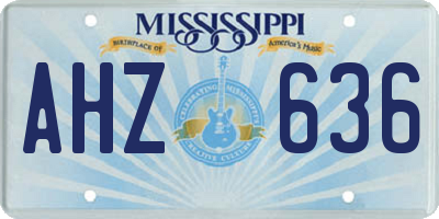 MS license plate AHZ636