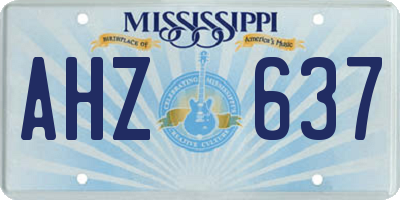 MS license plate AHZ637