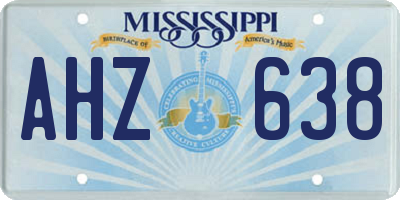 MS license plate AHZ638