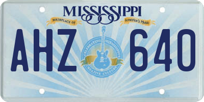 MS license plate AHZ640