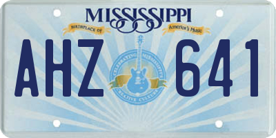 MS license plate AHZ641
