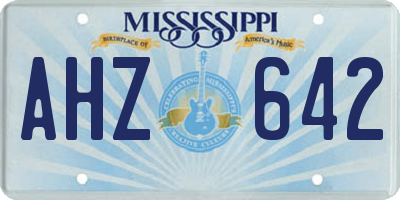 MS license plate AHZ642