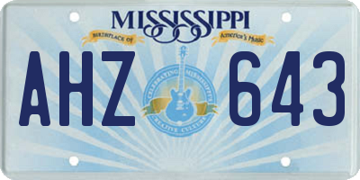 MS license plate AHZ643