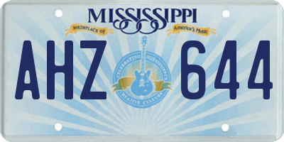 MS license plate AHZ644
