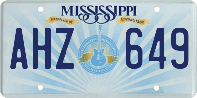 MS license plate AHZ649