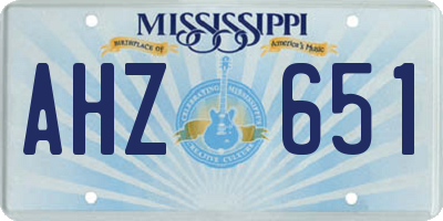 MS license plate AHZ651