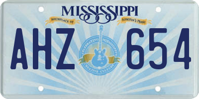 MS license plate AHZ654