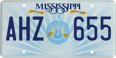 MS license plate AHZ655