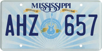 MS license plate AHZ657