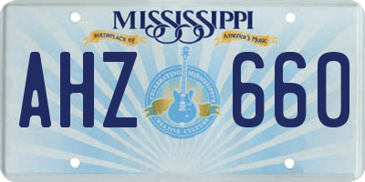 MS license plate AHZ660