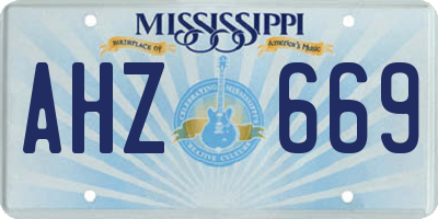 MS license plate AHZ669