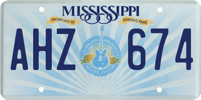 MS license plate AHZ674