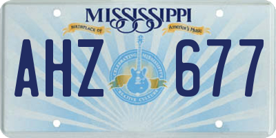 MS license plate AHZ677