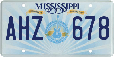 MS license plate AHZ678