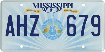 MS license plate AHZ679