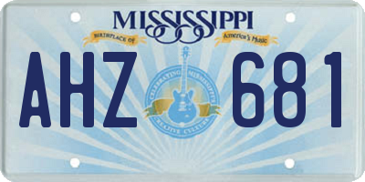 MS license plate AHZ681