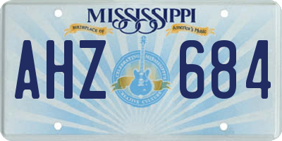 MS license plate AHZ684