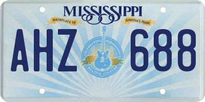 MS license plate AHZ688