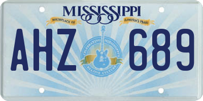 MS license plate AHZ689