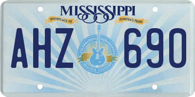 MS license plate AHZ690
