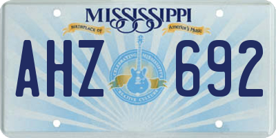 MS license plate AHZ692