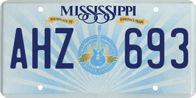 MS license plate AHZ693