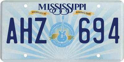 MS license plate AHZ694
