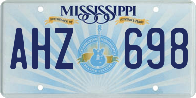 MS license plate AHZ698