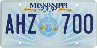 MS license plate AHZ700