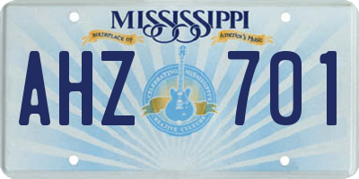 MS license plate AHZ701