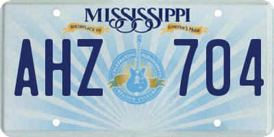 MS license plate AHZ704