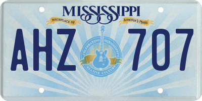 MS license plate AHZ707