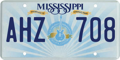 MS license plate AHZ708