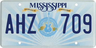 MS license plate AHZ709