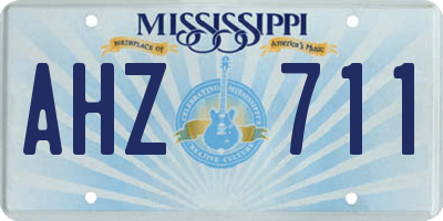 MS license plate AHZ711