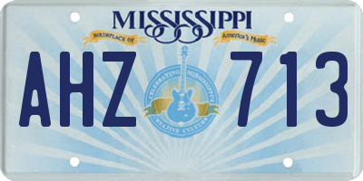 MS license plate AHZ713